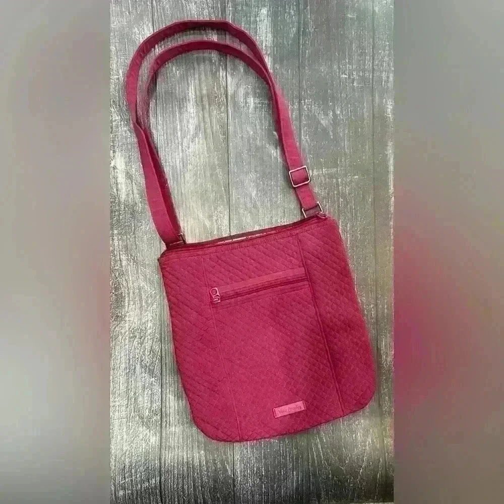 Vera Bradley Hadley Iconic Hipster Crossbody Shoulder Bag in Passion Pink